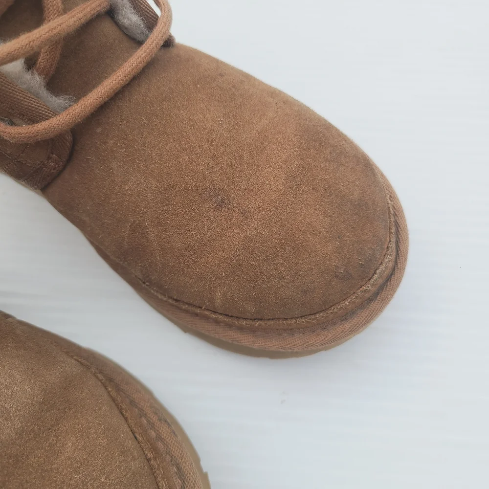 UGG Neumal kids chestnut fur lined chukka boots